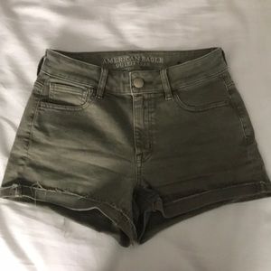 American Eagle Army Green High-Waisted Shorts